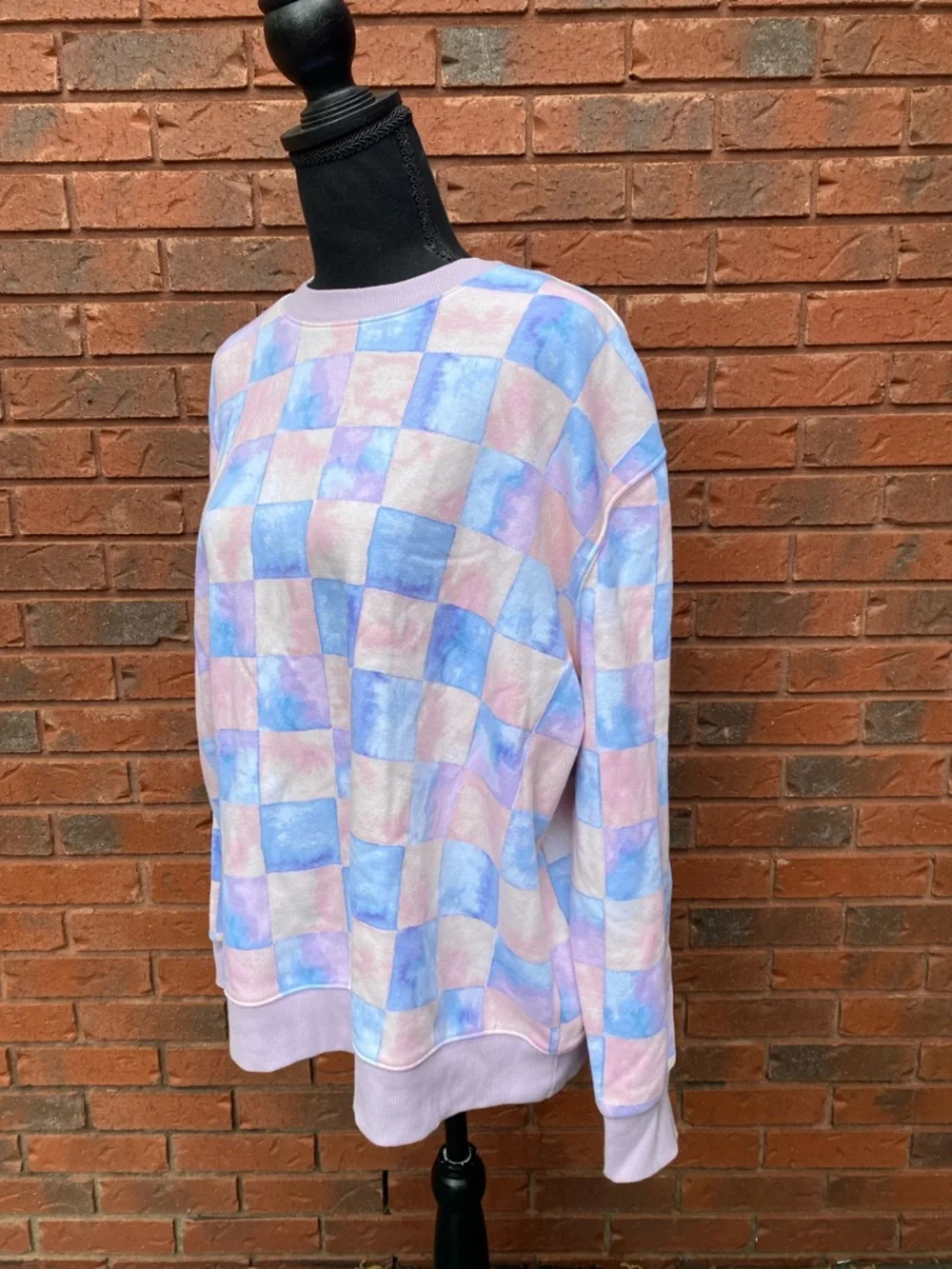 Casual Pink & Blue Crew Neck Sweatshirt M - Picture 2 of 8